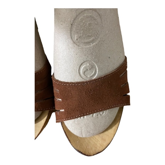 Charles David womens upper leather wood platform heels ankle strap sandals 10.5 - Picture 4 of 12